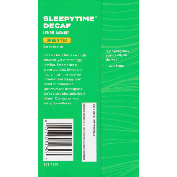 Celestial Seasonings Green Tea, Decaf, Lemon Jasmine, Tea Bags
