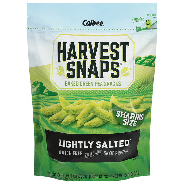 Harvest Snaps Green Pea Snacks, Lightly Salted, Baked, Sharing Size