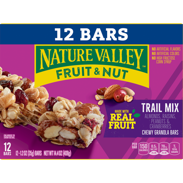 Nature Valley Fruit and Nut Trail Mix Chewy Granola Snack Bars