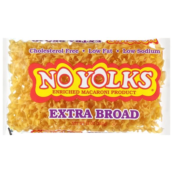 No Yolks Extra Broad Enriched Macaroni Product