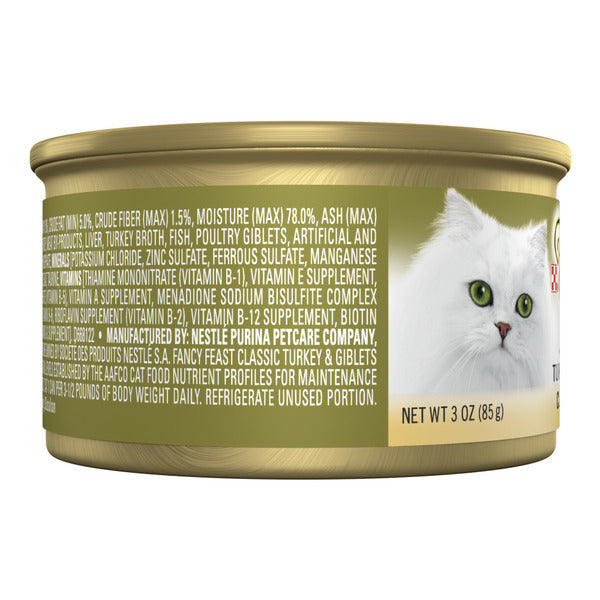 Purina Fancy Feast Turkey & Giblets Feast Classic Paté Wet Cat Food