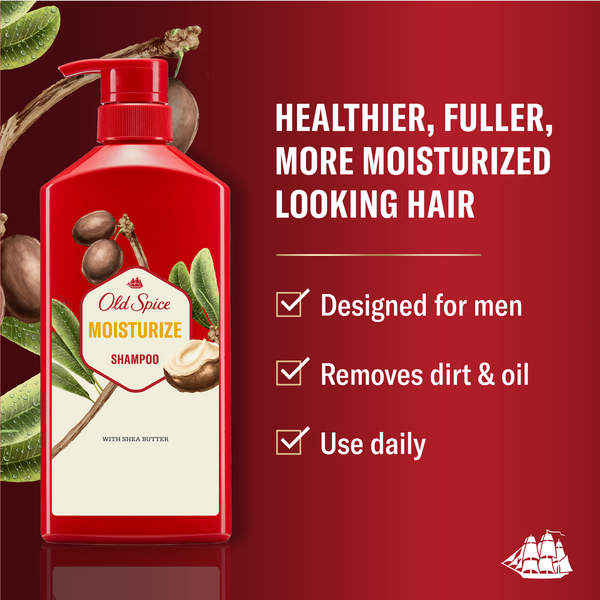 Old Spice Moisturize with Shea Butter, Shampoo for Men