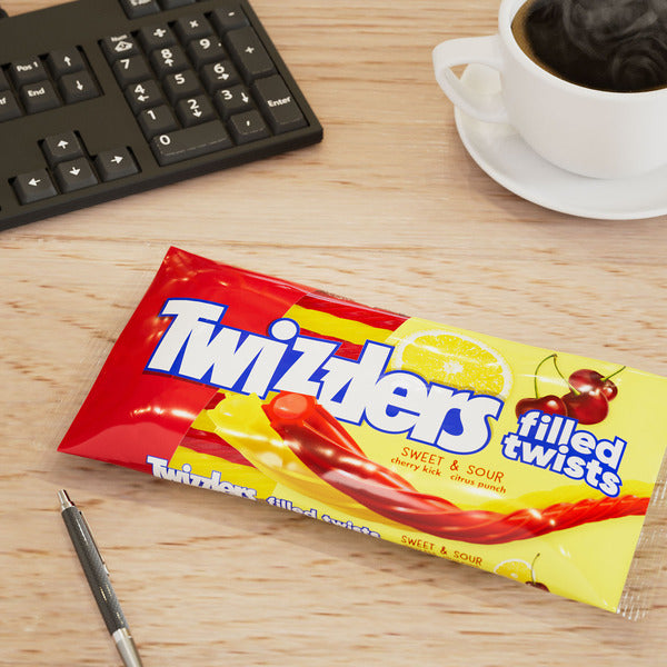TWIZZLERS Filled Twists Sweet & Sour Flavored Licorice Style, Chewy Candy Bag, 11 oz