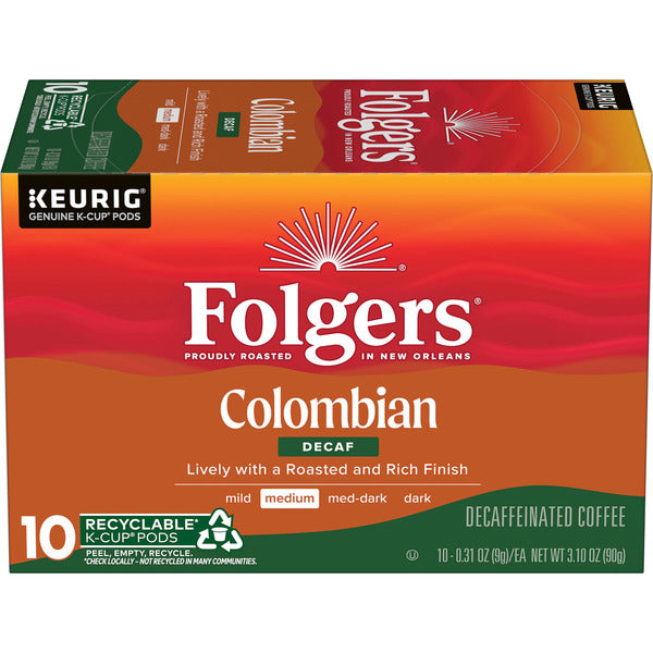 Folgers Colombian Decaf Coffee, Medium Roast, Keurig K-Cup Pods