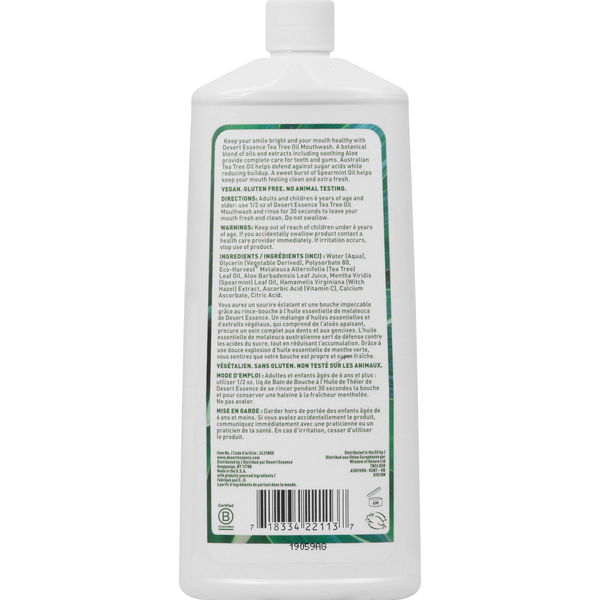 Desert Essence Mouthwash, Tea Tree Oil, Spearmint