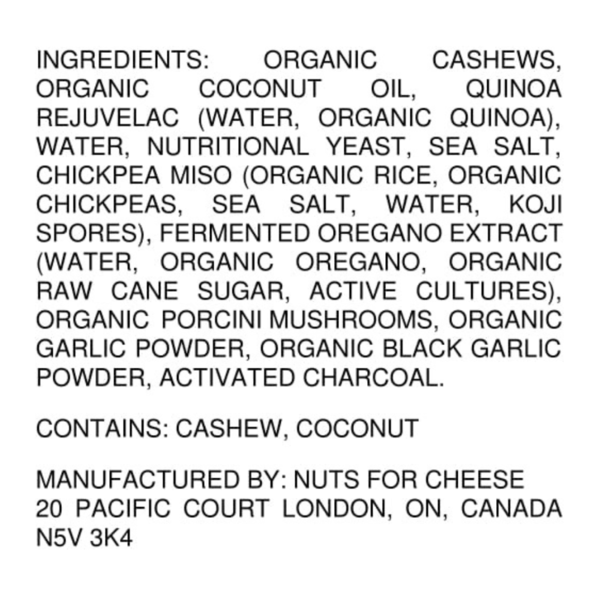 Nuts For Cheese Black Garlic, Organic & Dairy-Free Cheese