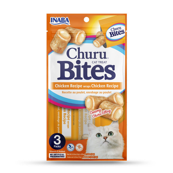 INABA Bites for Cats, Chicken Recipe, Soft/Chewy Baked Cat Treats