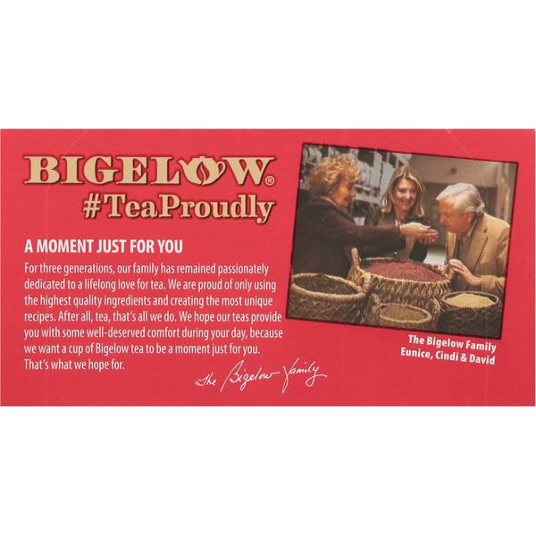 Bigelow Red Raspberry, Caffeine Free Herbal Tea, 20 individually wrapped tea bags