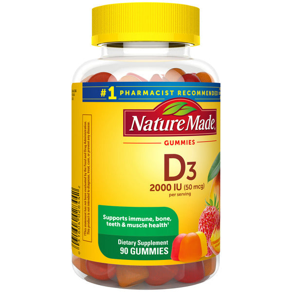 Nature Made Vitamin D3 2000 IU (50 mcg) per serving Gummies