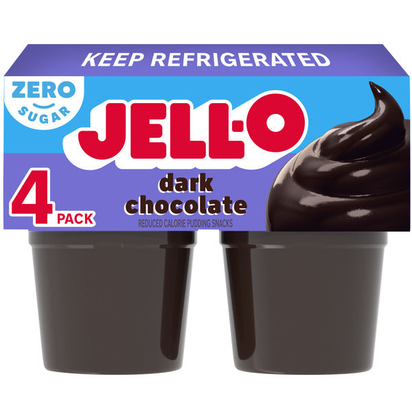 Jell-O Dark Chocolate Sugar Free Refrigerated Pudding Cup Snacks