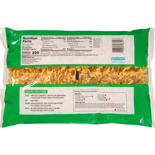Food Club Enriched Egg Noodle Product, Wide Egg Noodles