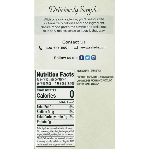 Salada Green Tea, Natural, Tea Bags