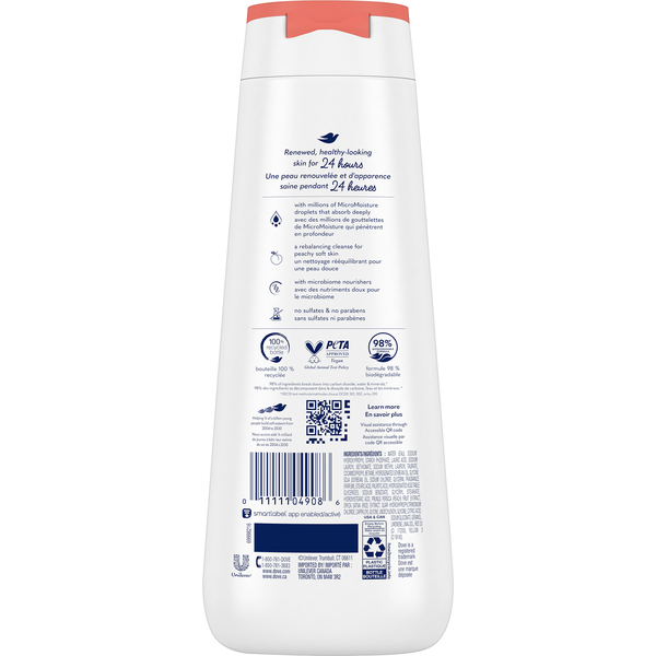Dove Body Wash, Rebalancing, White Peach & Rice Milk