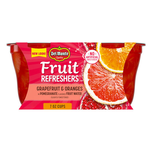Del Monte Fruit Refreshers Grapefruit & Oranges in Pomegranate Flavored Fruit Water Plastic Fruit Cup Snacks