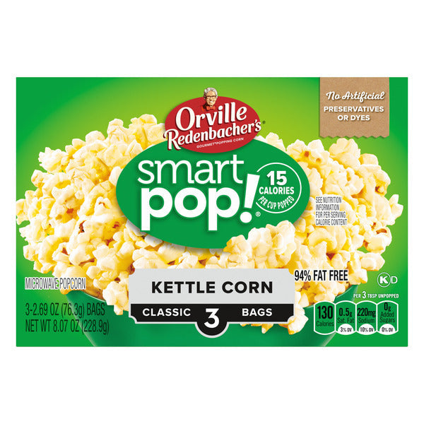 Orville Redenbacher Smart Pop! Kettle Corn Popcorn, Microwave Popcorn