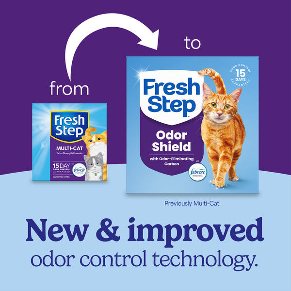 Fresh Step Odor Shield Multi Cat Clumping Litter with Febreze Freshness