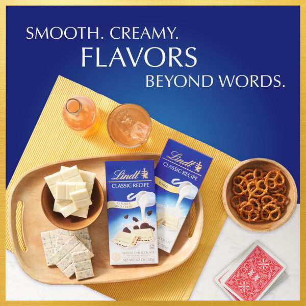 Lindt Classic Recipe Cookies and Creme White Chocolate Candy Bar