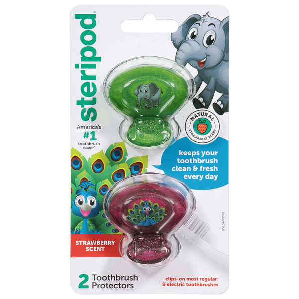 Steripod Toothbrush Protectors, Strawberry Scent