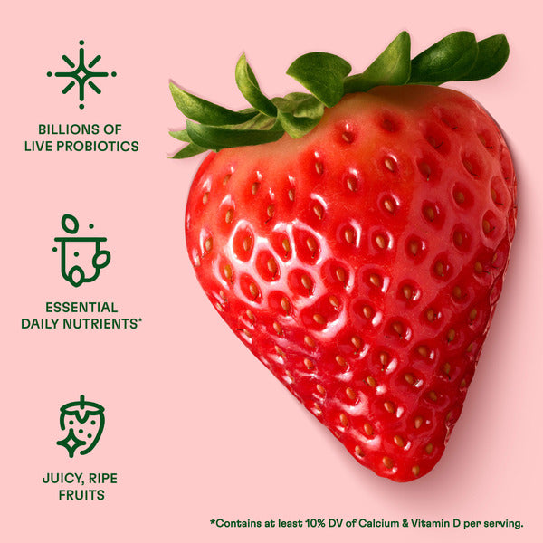 Activia Strawberry Probiotic Yogurt, Delicious Low Fat Yogurt to Help Support Gut Health, 4 oz, 4 Count