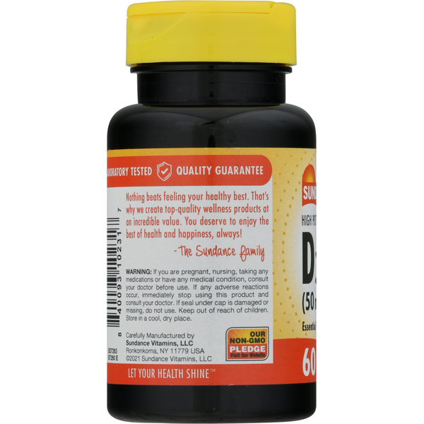 Sundance Vitamins Vitamin D3, High Potency, 2000 IU, Softgels