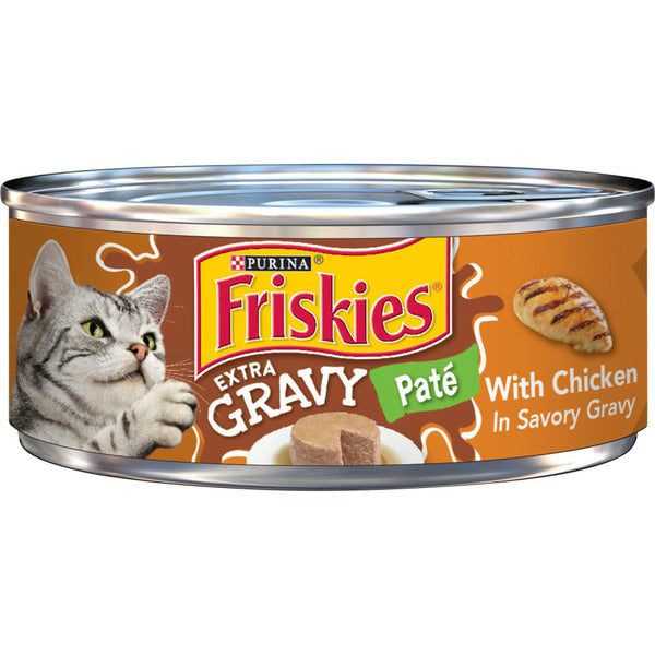 Purina Friskies Gravy Pate Wet Cat Food, Extra Gravy Pate With Chicken in Savory Gravy