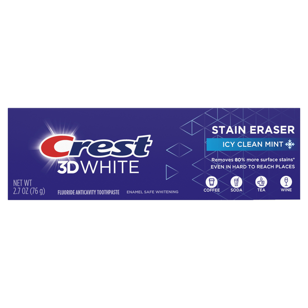 Crest 3D White Stain Eraser Toothpaste, Icy Clean Mint
