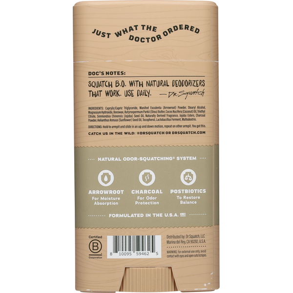Dr. Squatch Deodorant, Odor Squatching, Birchwood Breeze