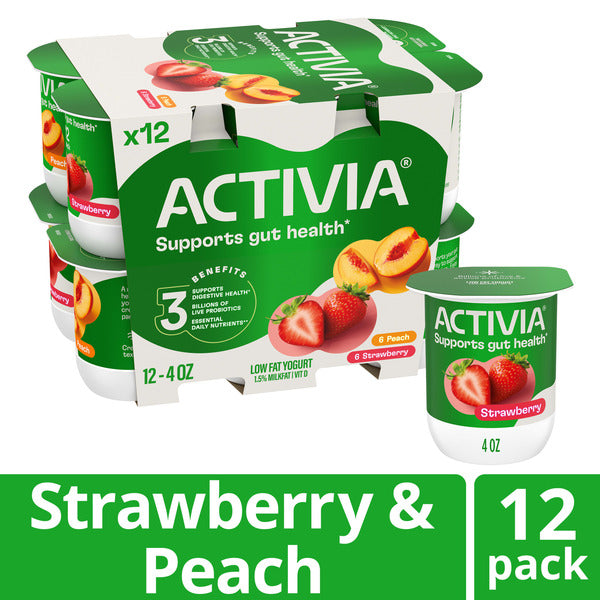 Activia Probiotic Blended Lowfat Yogurt Peach & Strawberry