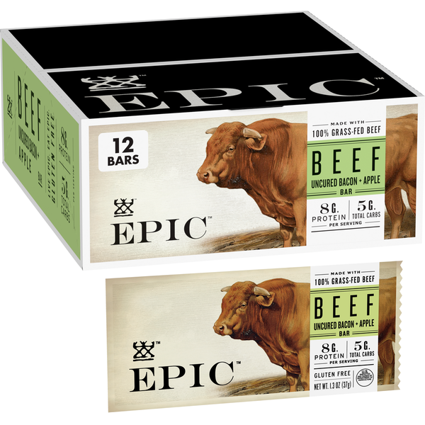 EPIC Beef Uncured Bacon and Apple Bars