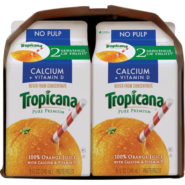 Tropicana No Pulp with Calcium & Vitamin D 100% Orange Juice