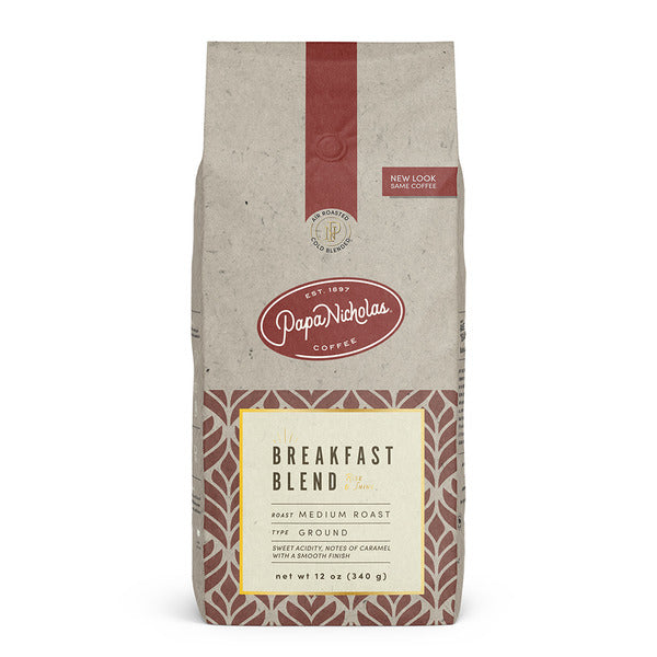 Papanicholas Coffee Breakfast Blend, Medium Roast Ground Coffee