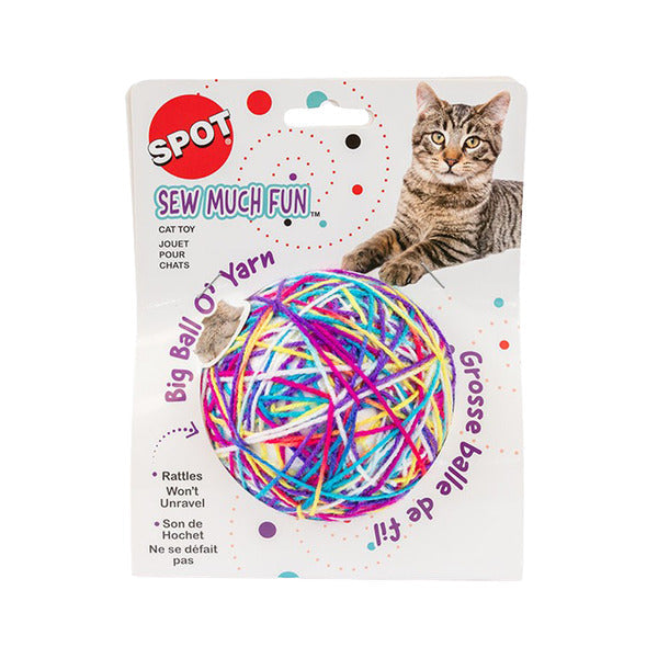 SPOT Sew Much Fun Yarn Ball Cat Toy - 3.5"