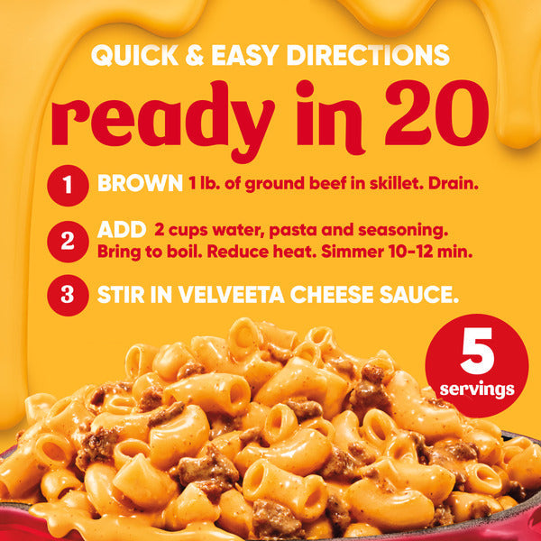 VELVEETA Skillets Ultimate Cheeseburger Mac One Pan Dinner Kit