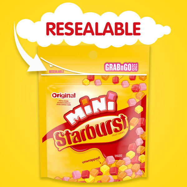 STARBURST Original Minis Size Fruit Chews Chewy Candy Grab N Go