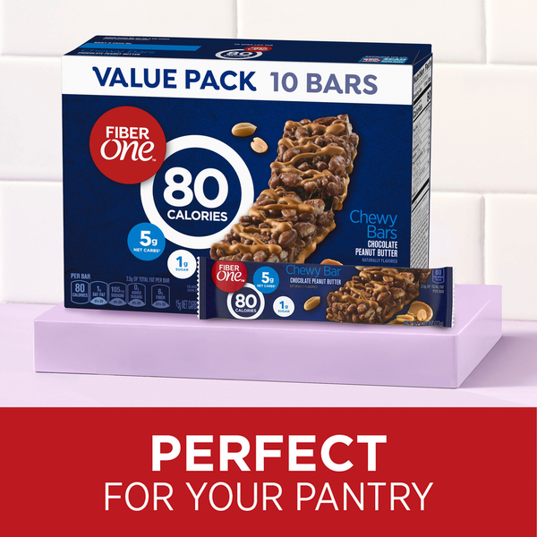 Fiber One 80 Calorie Chocolate Peanut Butter Value Pack Chewy Snack Bars