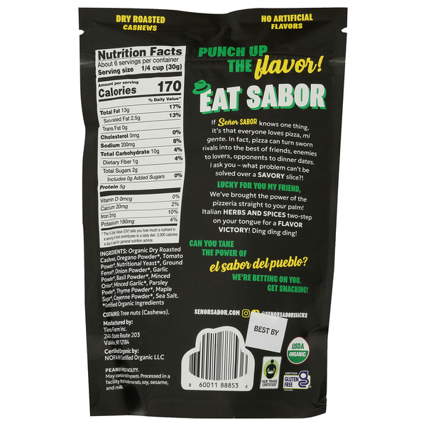 Senor Sabor Orgainc Fair Trade Pizzaria Cashews