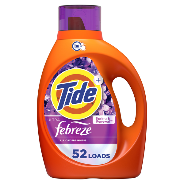 Tide Ultra Febreze Liquid Laundry Detergent, Spring and Renewal scent, 52 Loads