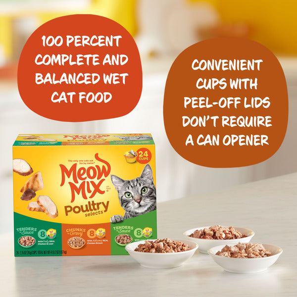 Meow Mix Poultry Selections Variety, Wet Cat Food