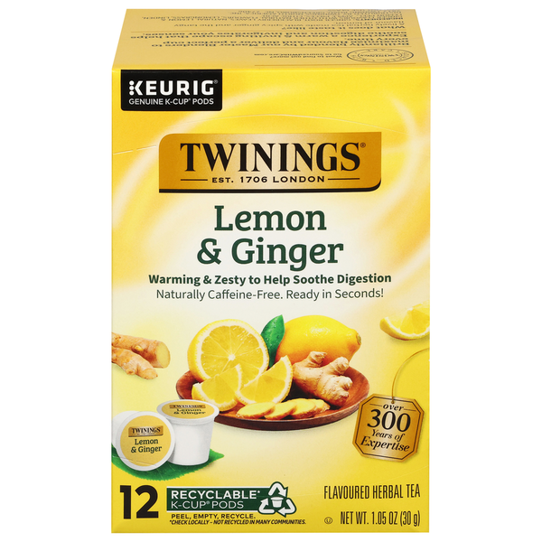Twinings Flavored Herbal Tea, Lemon & Ginger