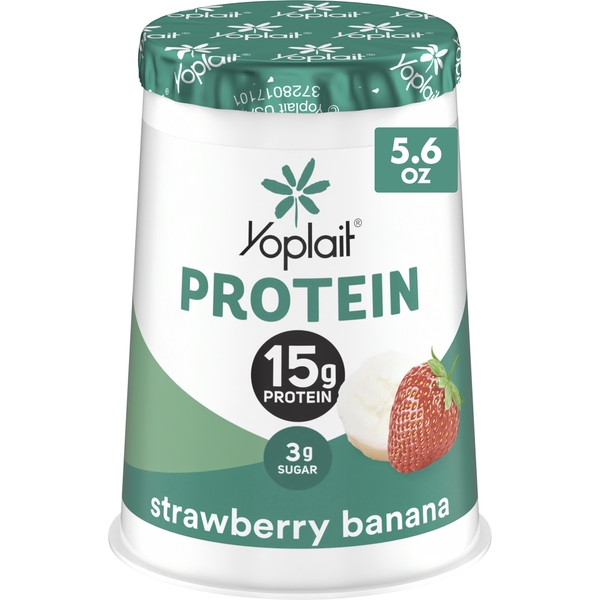 Yoplait Protein Strawberry Banana Yogurt Cultured Dairy Snack Cup