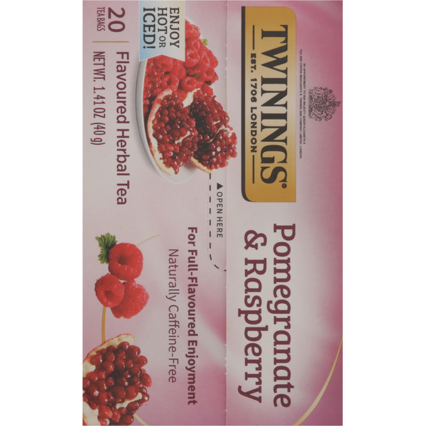 Twinings Herbal Tea, Flavoured, Pomegranate & Raspberry, Tea Bags