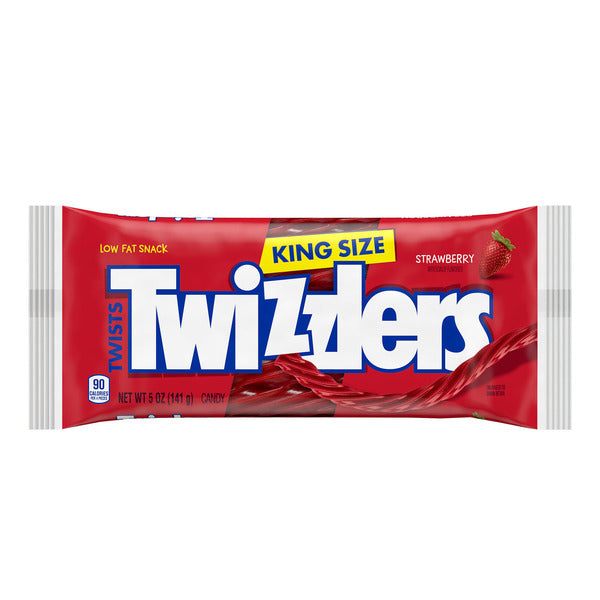 TWIZZLERS Twists Strawberry Flavored King Size Licorice Style, Chewy Candy Bag, 5 oz