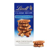 Lindt Classic Recipe Whole Hazelnut Milk Chocolate Candy Bar