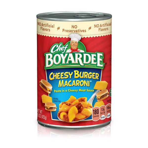 Chef Boyardee Cheesy Burger Macaroni in Cheesy Meat Sauce, Ready-to-Eat Meal DestGlow