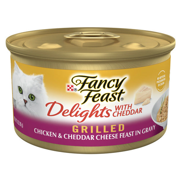 Purina Fancy Feast Delights Grilled Chicken & Cheddar Cheese Feast in Gravy