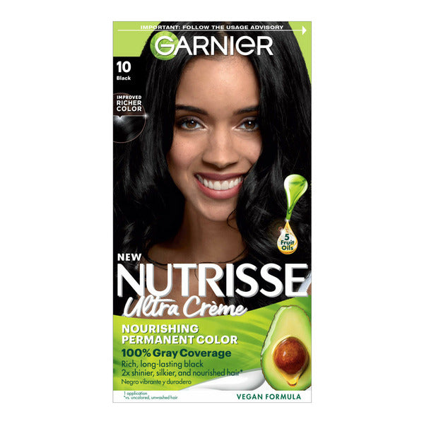 Garnier Nourishing Hair Color Creme with Five Oils, 10 Black (Licorice)