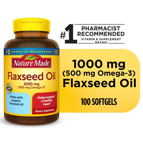Nature Made Flaxseed Oil 1000 mg Softgels