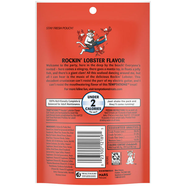 TEMPTATIONS Classic Crunchy and Soft Cat Treats, Rockin’ Lobster Flavor