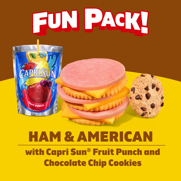 Lunchables Ham & American Cheese Cracker Stackers Kids Lunch Snack Meal Kit with Capri Sun