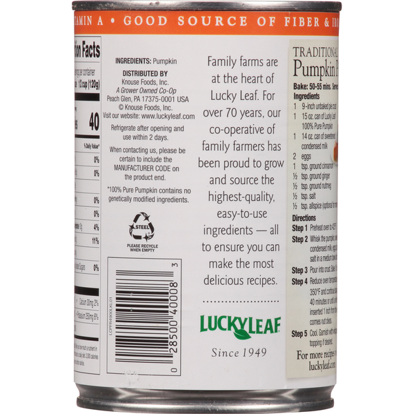 Lucky Leaf 100% Pure Pumpkin